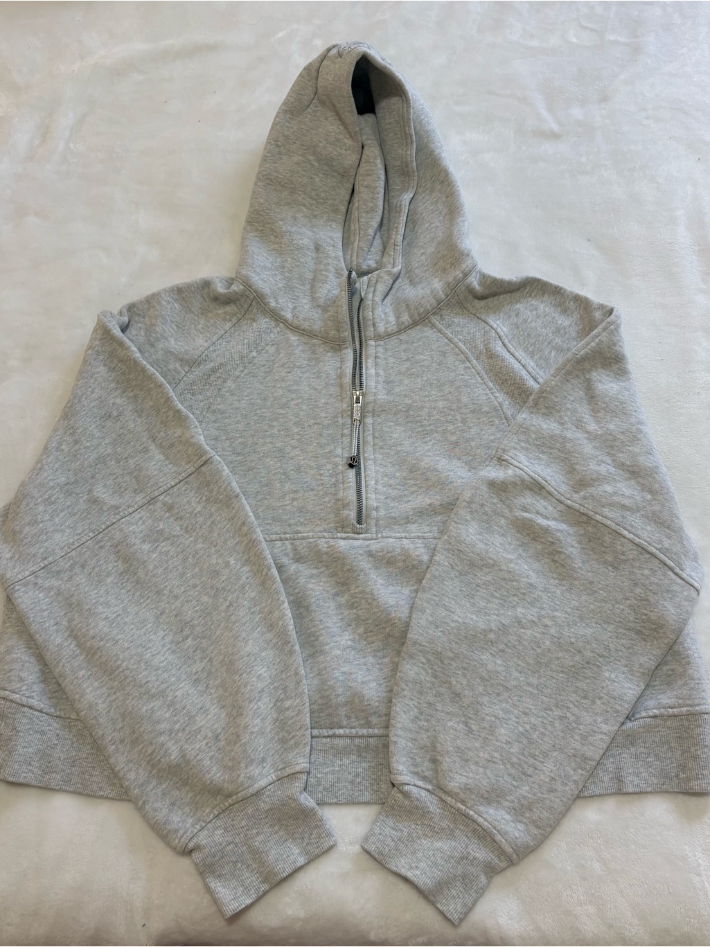 Lululemon Athletica Light Gray Half-Zip Scuba Hoodie
